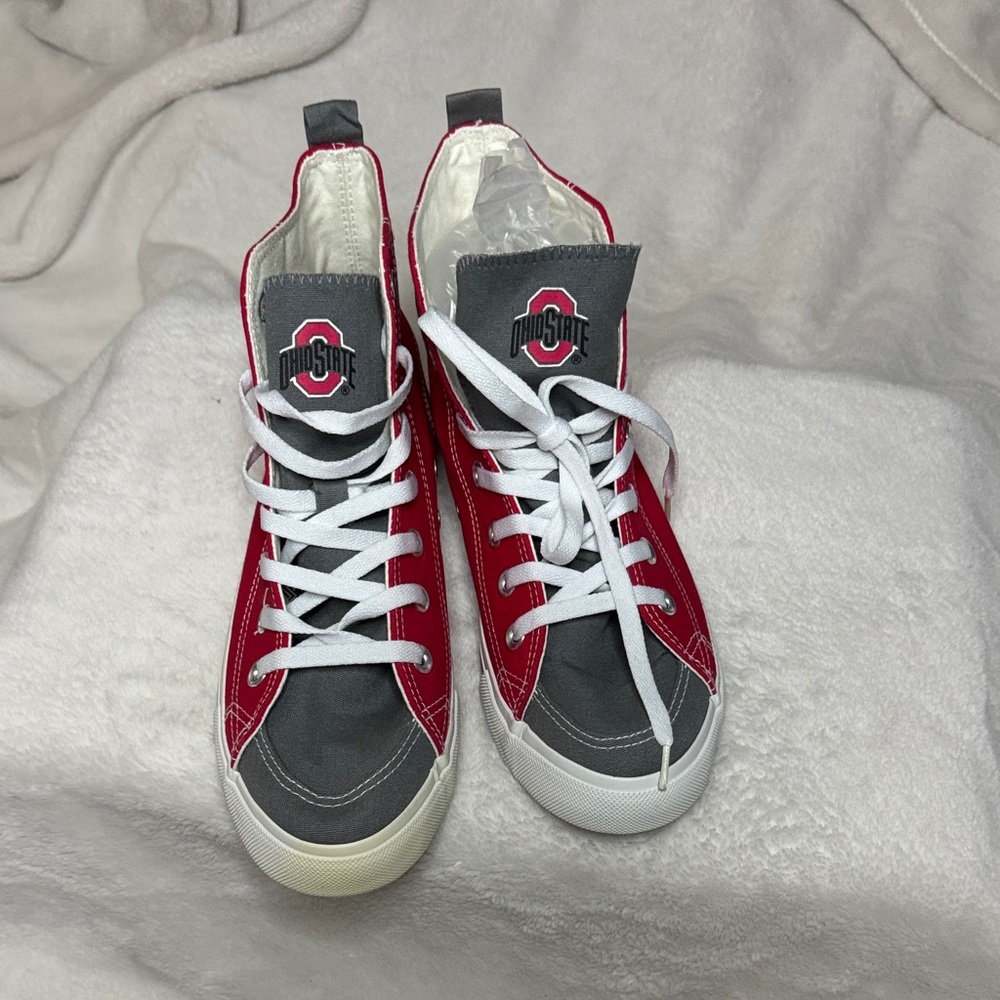 Ohio State Women's Red and Gray Sneakers